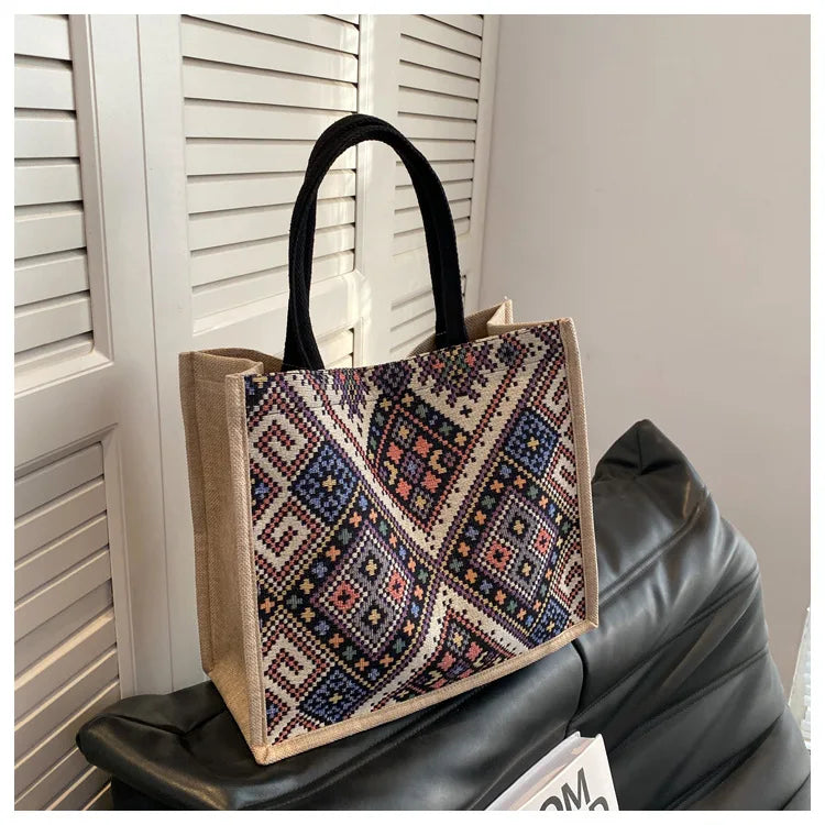 Pahar Bazaar Woven Jute Tote