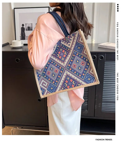 Pahar Bazaar Woven Jute Tote