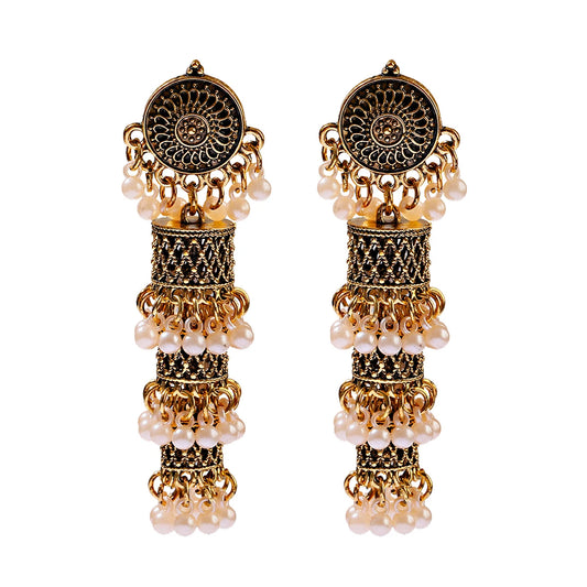 Aadrika - Oxidized Jhumka Earring Set