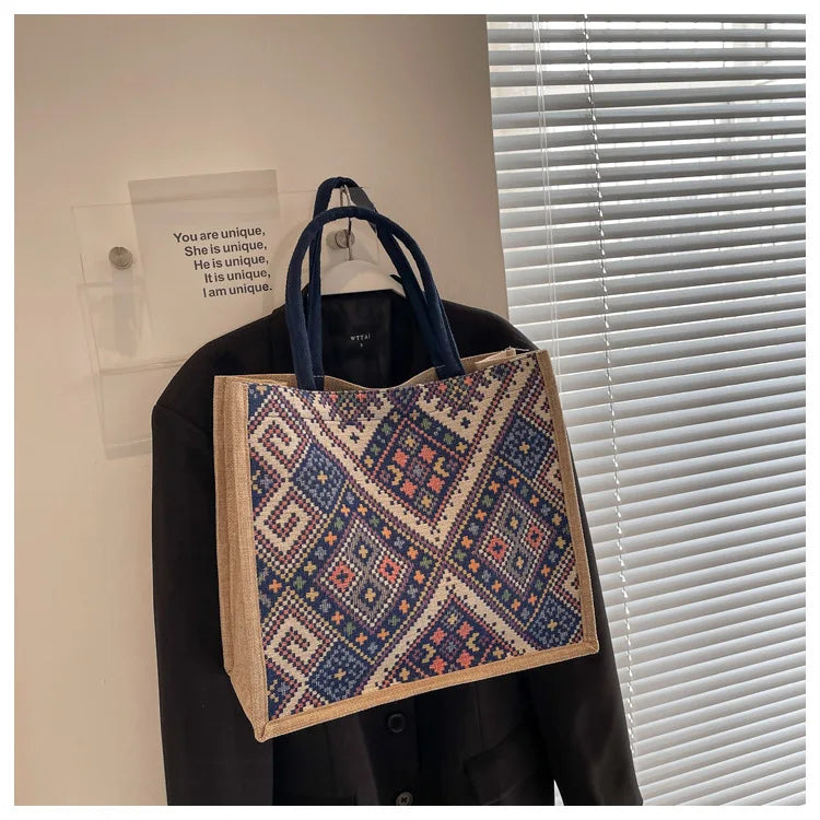 Pahar Bazaar Woven Jute Tote