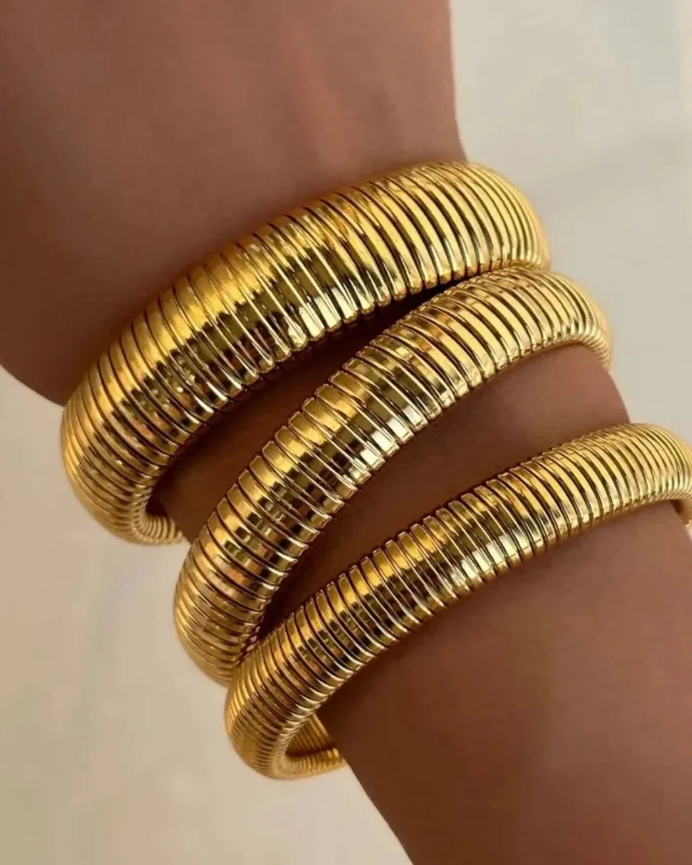 Ridged Snake Chain Bangles