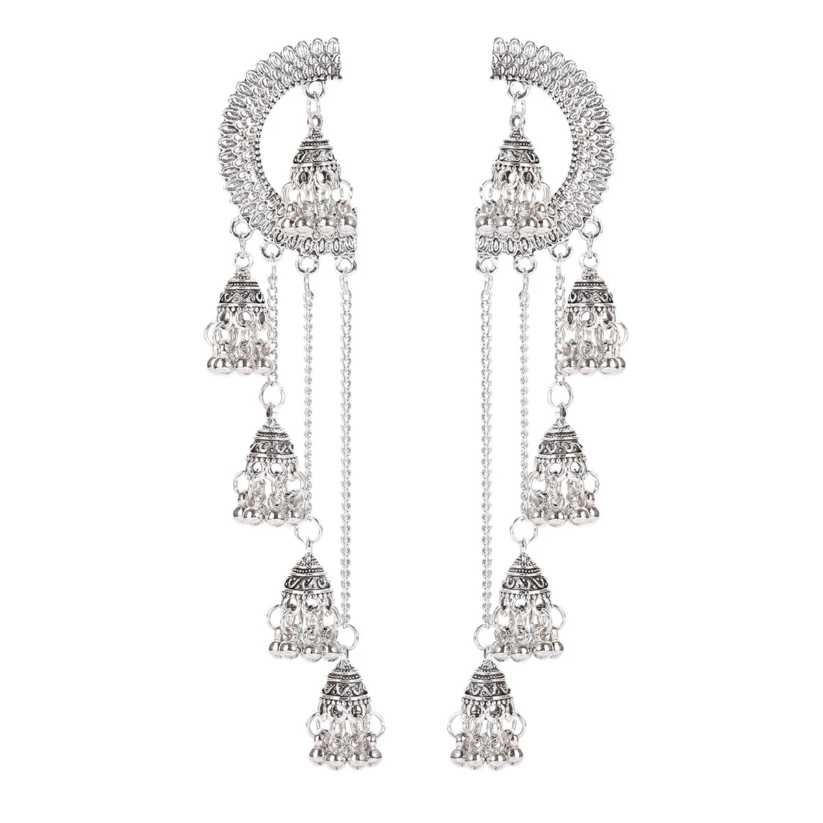 Ahaana - Oxidized Jhumka Earring Set