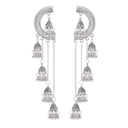 Ahaana - Oxidized Jhumka Earring Set