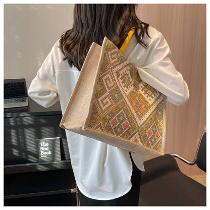 Pahar Bazaar Woven Jute Tote