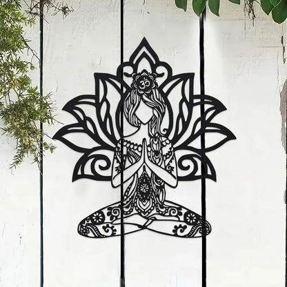 Aarohi Lotus Meditation Metal Wall Art - 14.4" x 15.7"