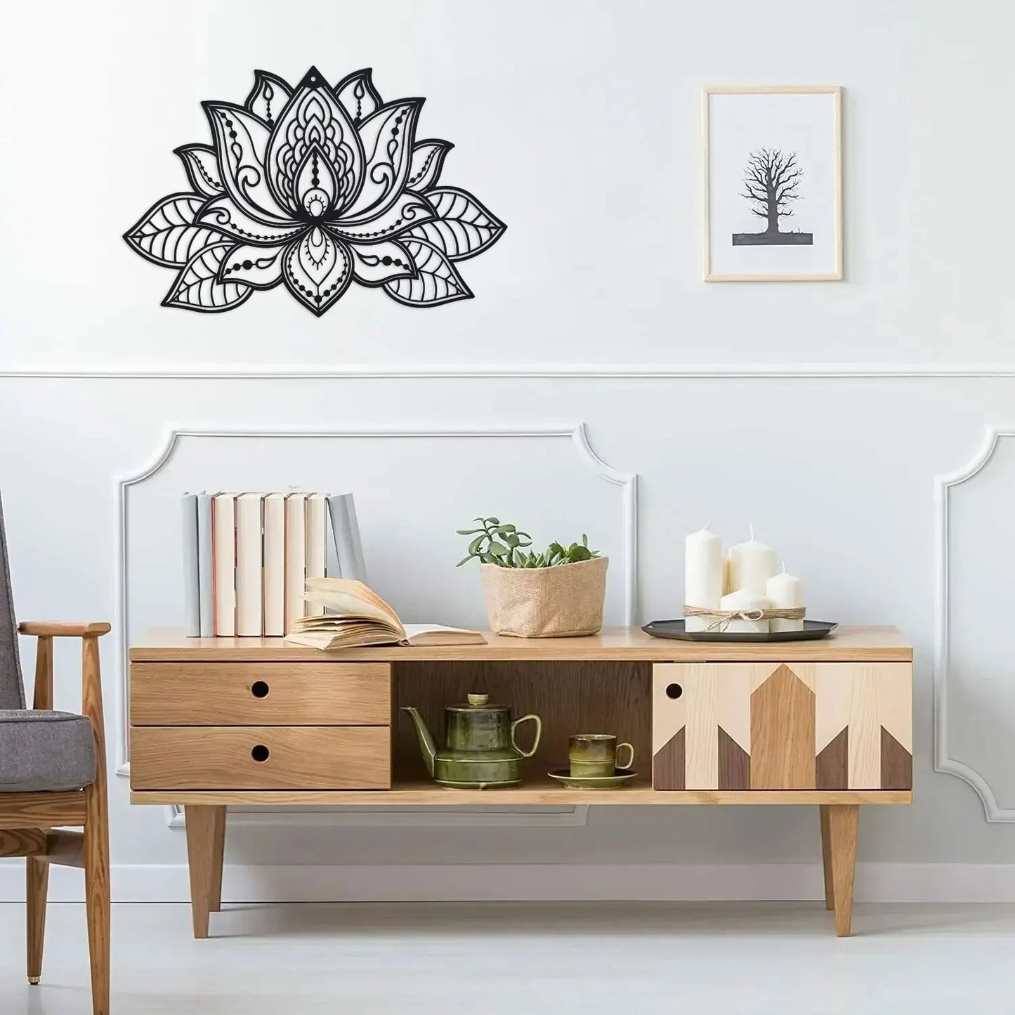 Sukoon Lotus Metal Mandala Wall Art