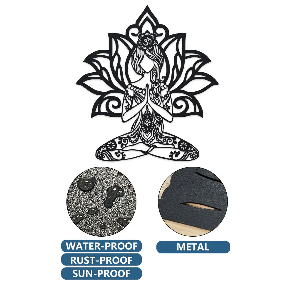 Aarohi Lotus Meditation Metal Wall Art - 14.4" x 15.7"